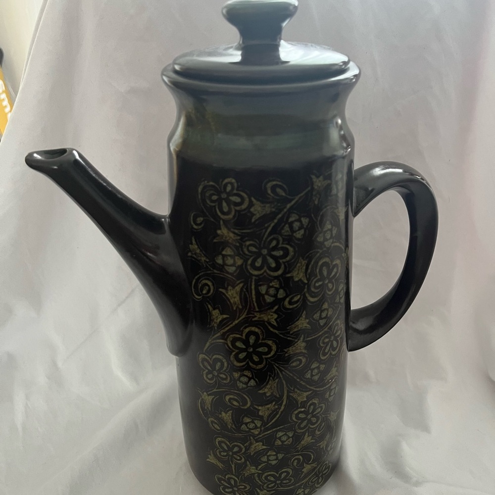 Franciscan Earthenware Madeira Tall Coffee Pot 1960's Made in the USA. 12” tall